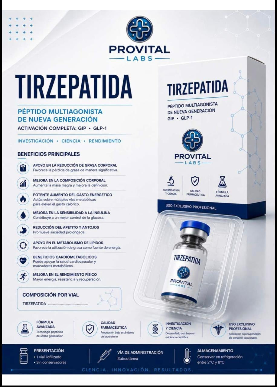 Tirzepatida Provital Labs 20mg | Dosis Máxima — Resultados de Cirugía Sin Bisturí