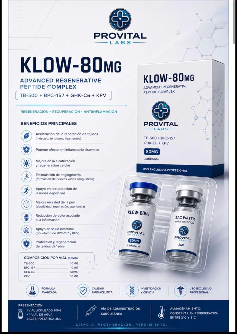 KLOW-80mg Provital Labs | 4 Péptidos Farmacéuticos en 1 — Repara Todo