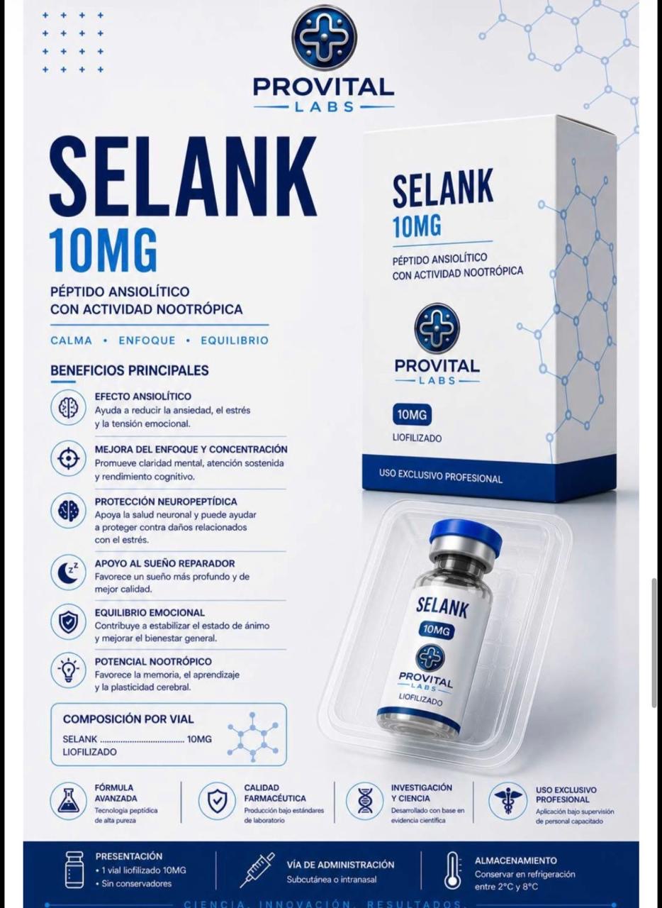 Selank Provital Labs 10mg | Calma Brutal Sin Quedarte Dormido
