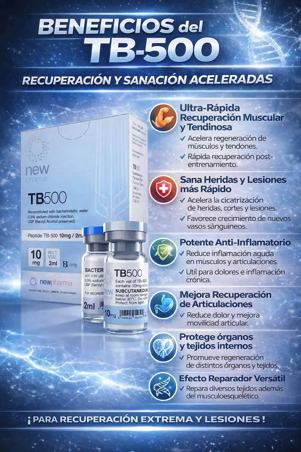 TB-500 New Pharma 10 Mg Recuperacion Tisular