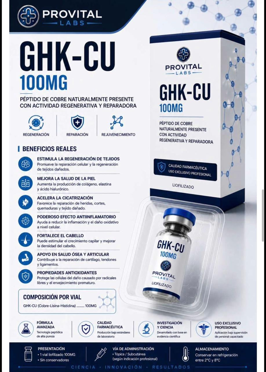 GHK-Cu Provital Labs 100mg | La Molécula Que Rejuvenece Tus Células Desde El Gen