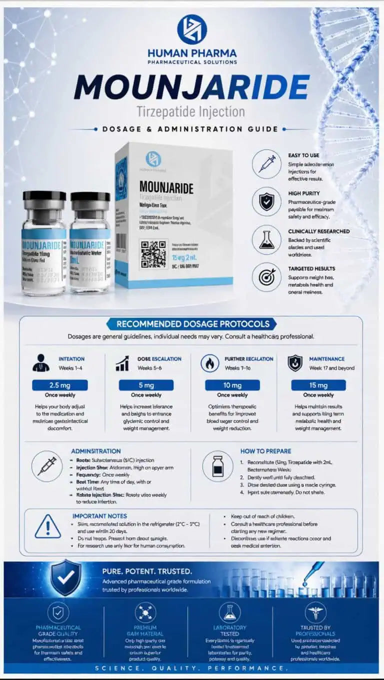 Mounjaride Human Pharma 15mg | Pierde Tallas Como Cirugía Sin Bisturí