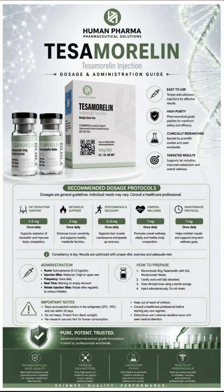 Tesamorelin Human Pharma 5mg | Elimina La Grasa Que La Dieta No Toca