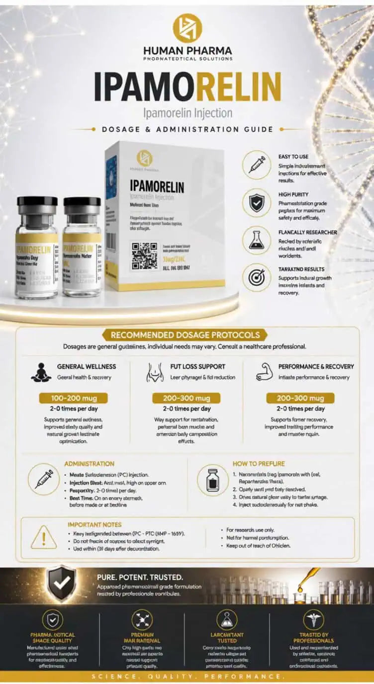Ipamorelin Human Pharma 5mg | Sécate Sin Perder Un Gramo de Músculo
