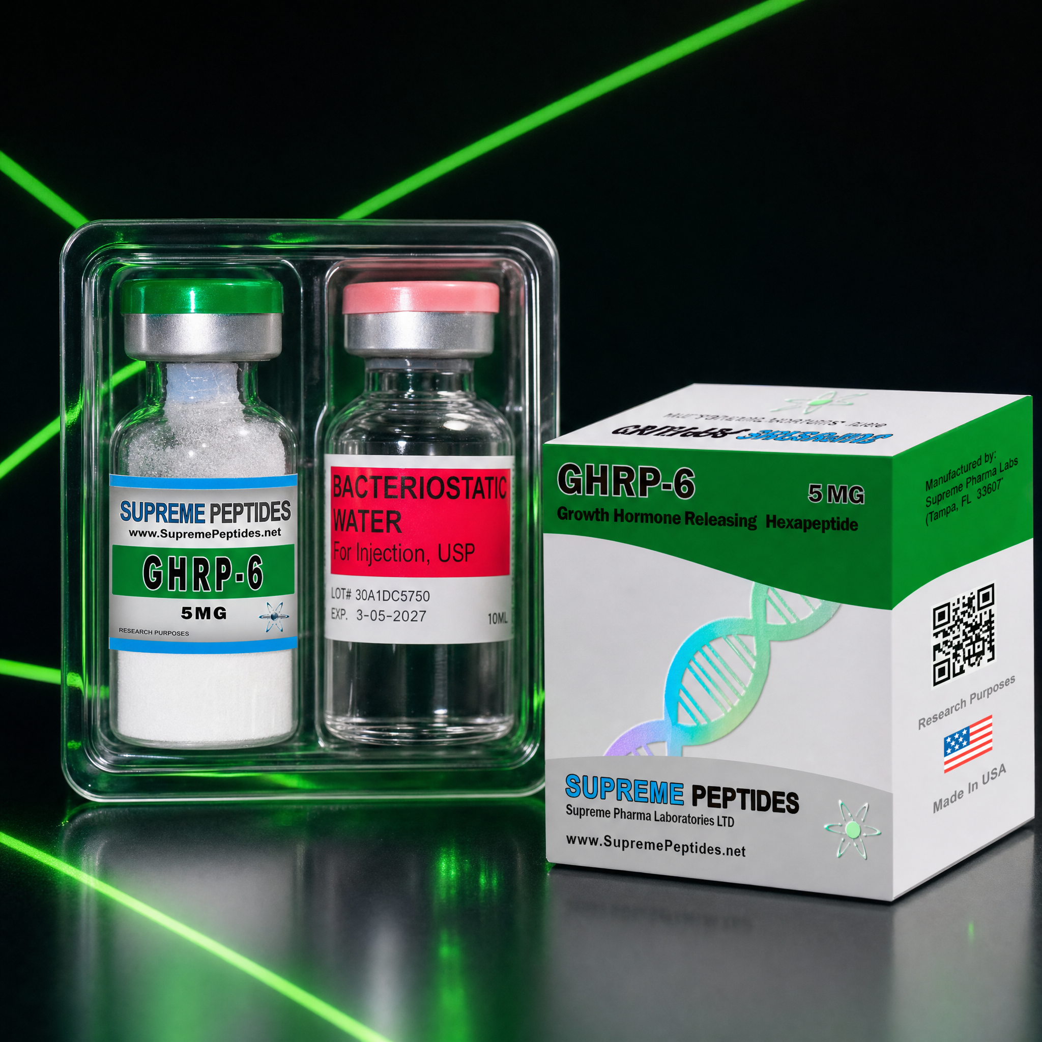 GHRP-6 Supreme Peptides 5mg | Hambre Real Para Crecer en Serio